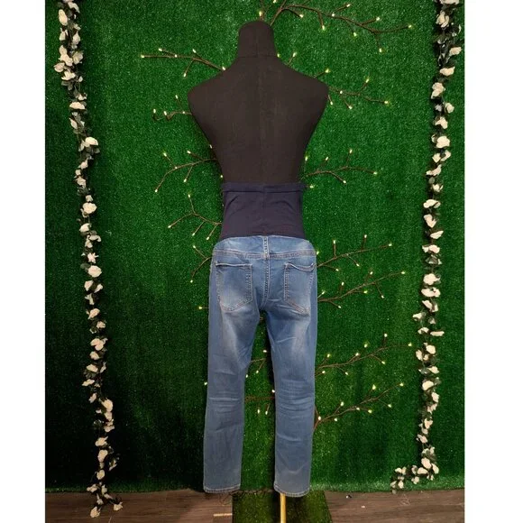 Blue Savvy Full Panel Maternity Skinny Jeans, Size L, Excellent Used Condition! - Picture 4 of 5